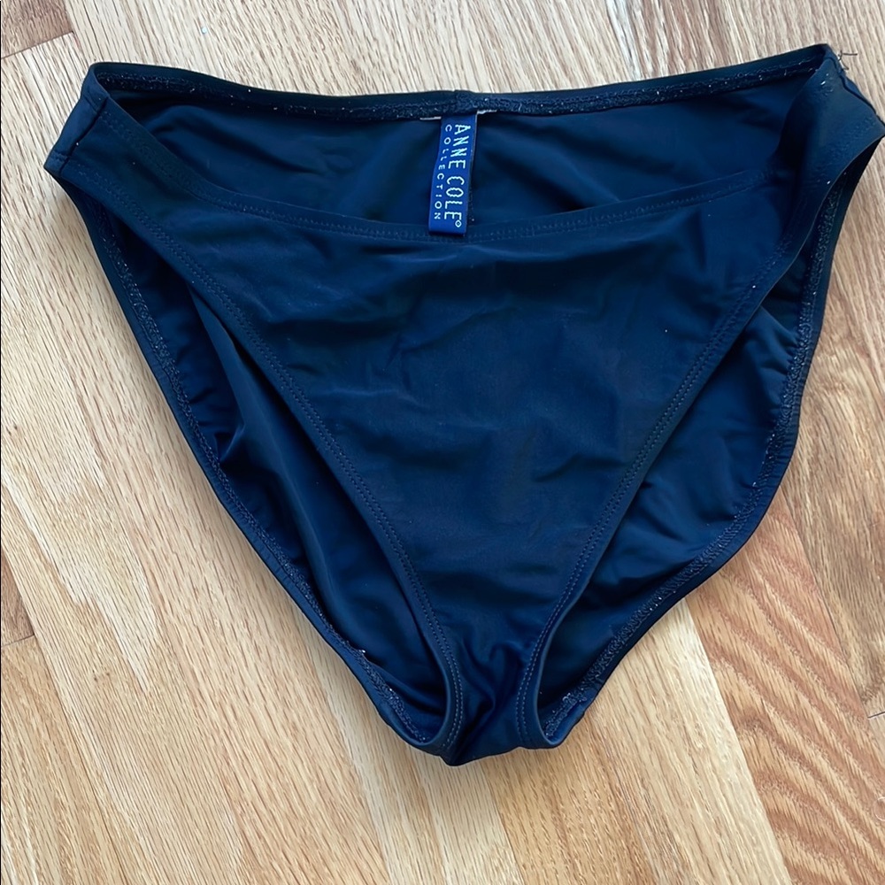 Anne Cole high leg black bikini bottoms